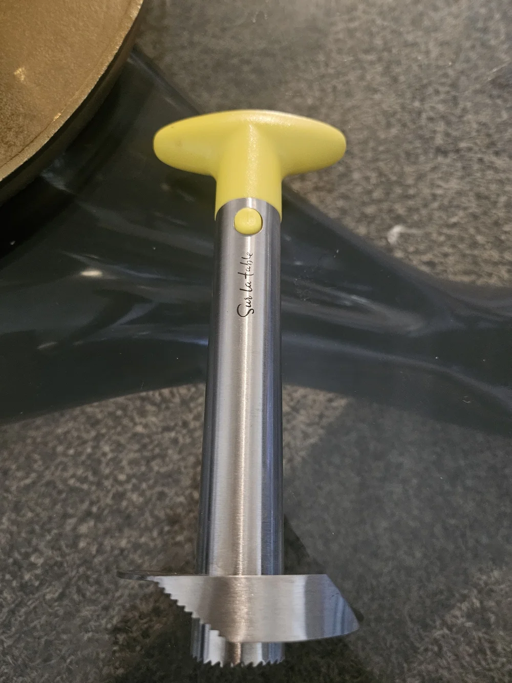 Sur La Table Stainless Steel Pineapple Corer with Yellow Handle